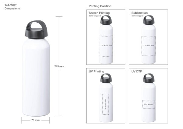 141-WHT - Soft-Touch Aluminum Bottle - Image 4