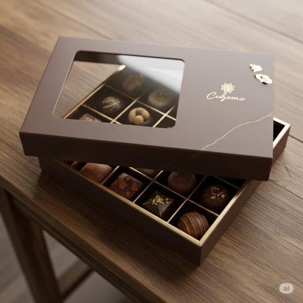 custom chocolate box printing, chocolate box making, premium chocolate box, creative link, dubai printing
