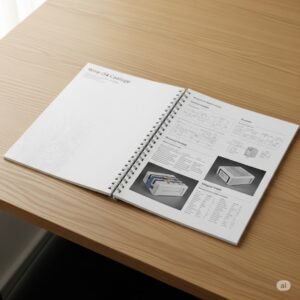 wire-O-bound booklet, catalog printing, creative link, dubai printing