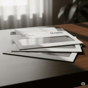 envelope with window, creative link, dubai printing