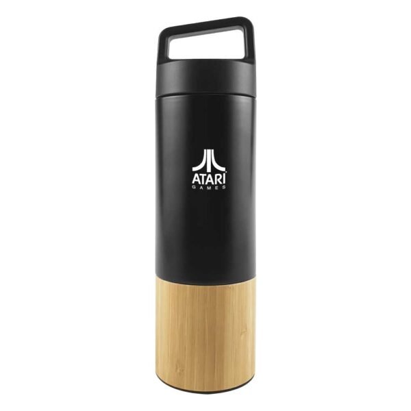 TM-017-BK - Stainless Steel & Bamboo Flask - Image 3