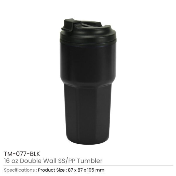 TM-077 - Matte Steel Tumbler with PP Interior - Image 9