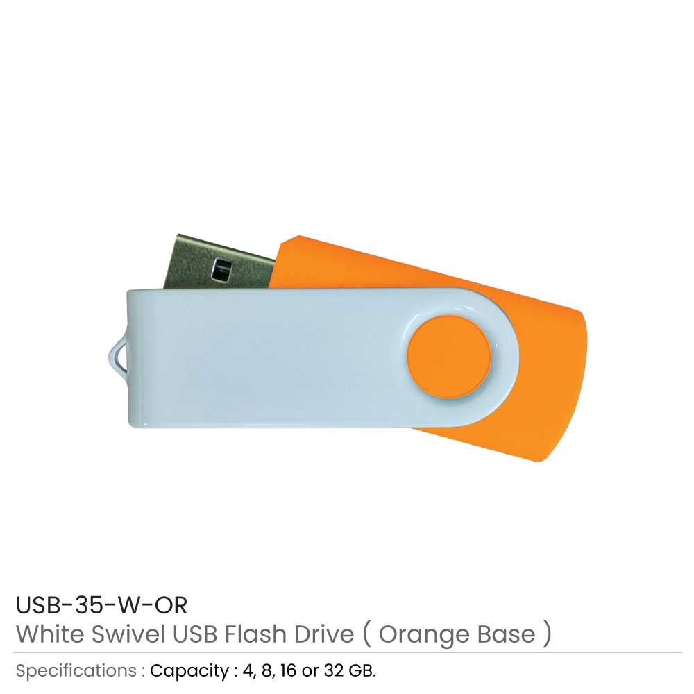 USB-35-W-White Glossy Swivel USB Flash Drive - Image 10