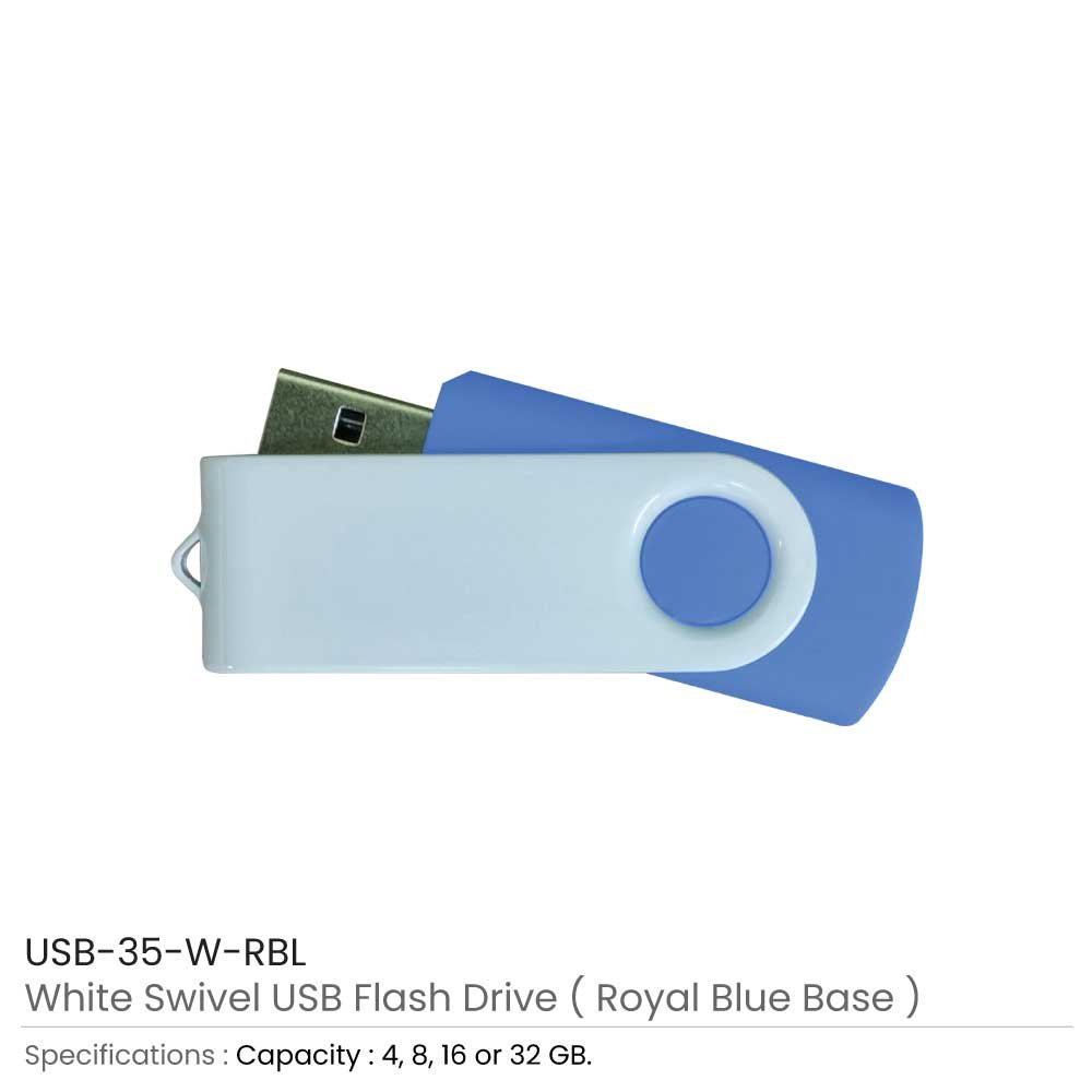 USB-35-W-White Glossy Swivel USB Flash Drive - Image 14