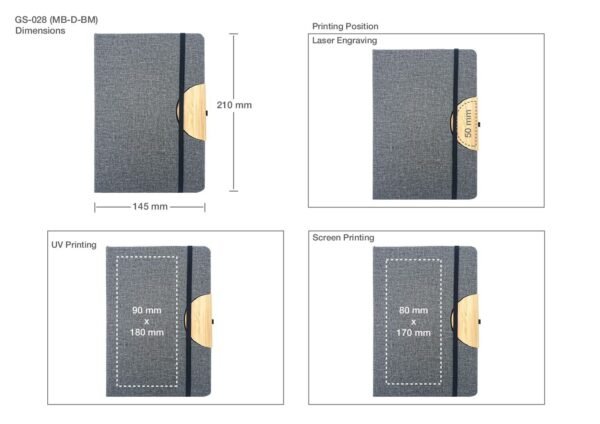 GS-028 - Fabric Powerbank & Notebook Set - Image 6