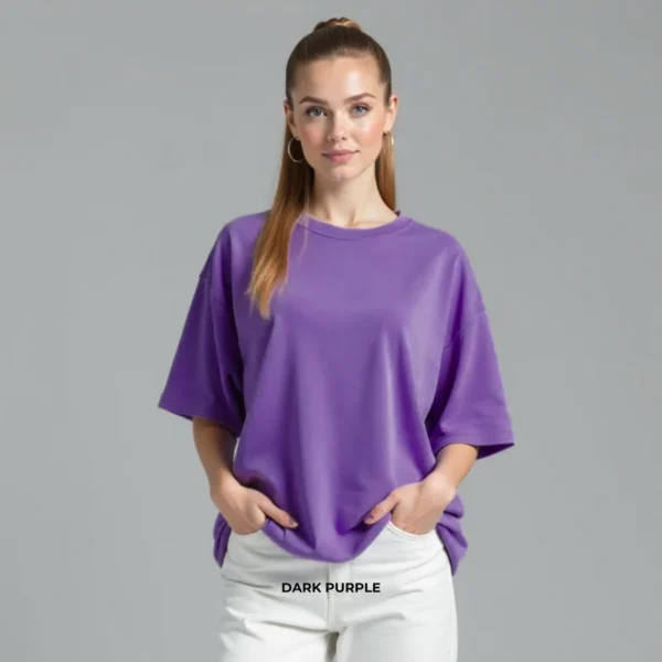 Oversized French Terry T-Shirt for Women - Image 13