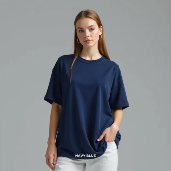 Oversized French Terry T-Shirt for Women - Image 14
