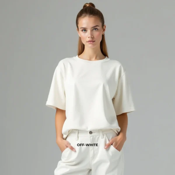 Oversized French Terry T-Shirt for Women - Image 3