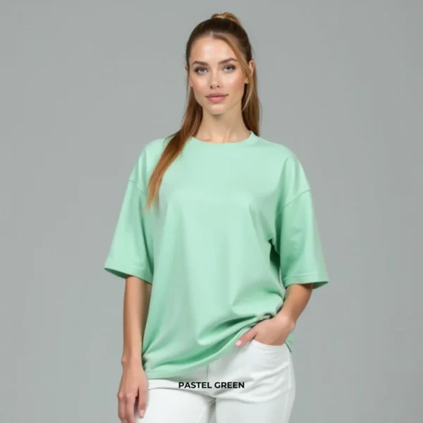 Oversized French Terry T-Shirt for Women - Image 12