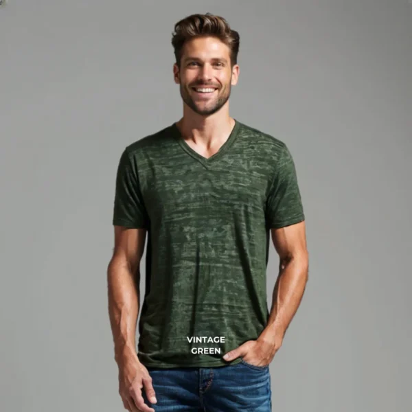 Triblend Male V-Neck T-Shirt - Image 3