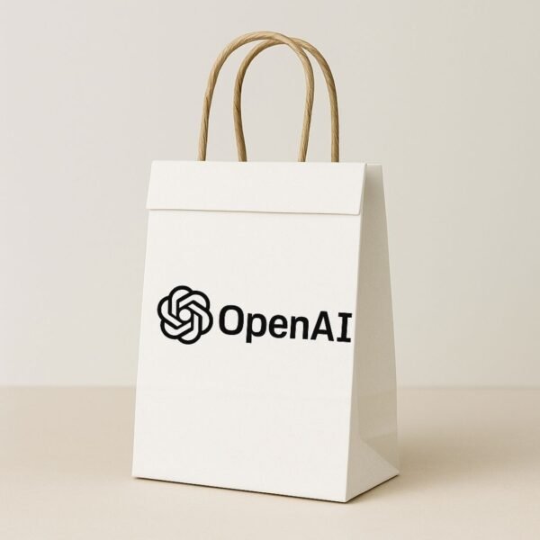 Kraft Shopping Bag (White) – Top Fold - Image 5