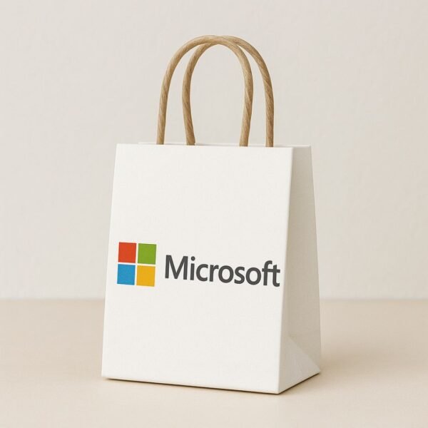 Kraft Shopping Bag (White) – Top Fold